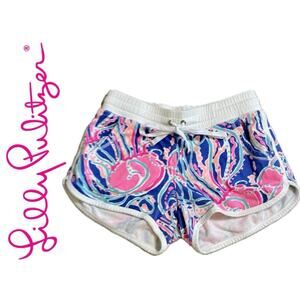 LILLY PULITZER SHORTS JELLIES BE JAMMIN IRIS BLUE CHRISSY LOUNGE SZ S BEACH CHIC